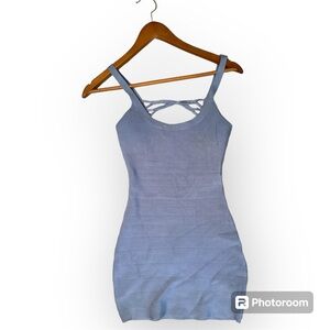 Blue Mini Bodycon Bandage Dress